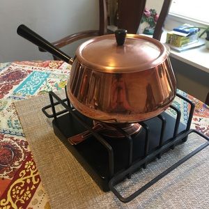 Culinox copper fondue set made in Switzerland